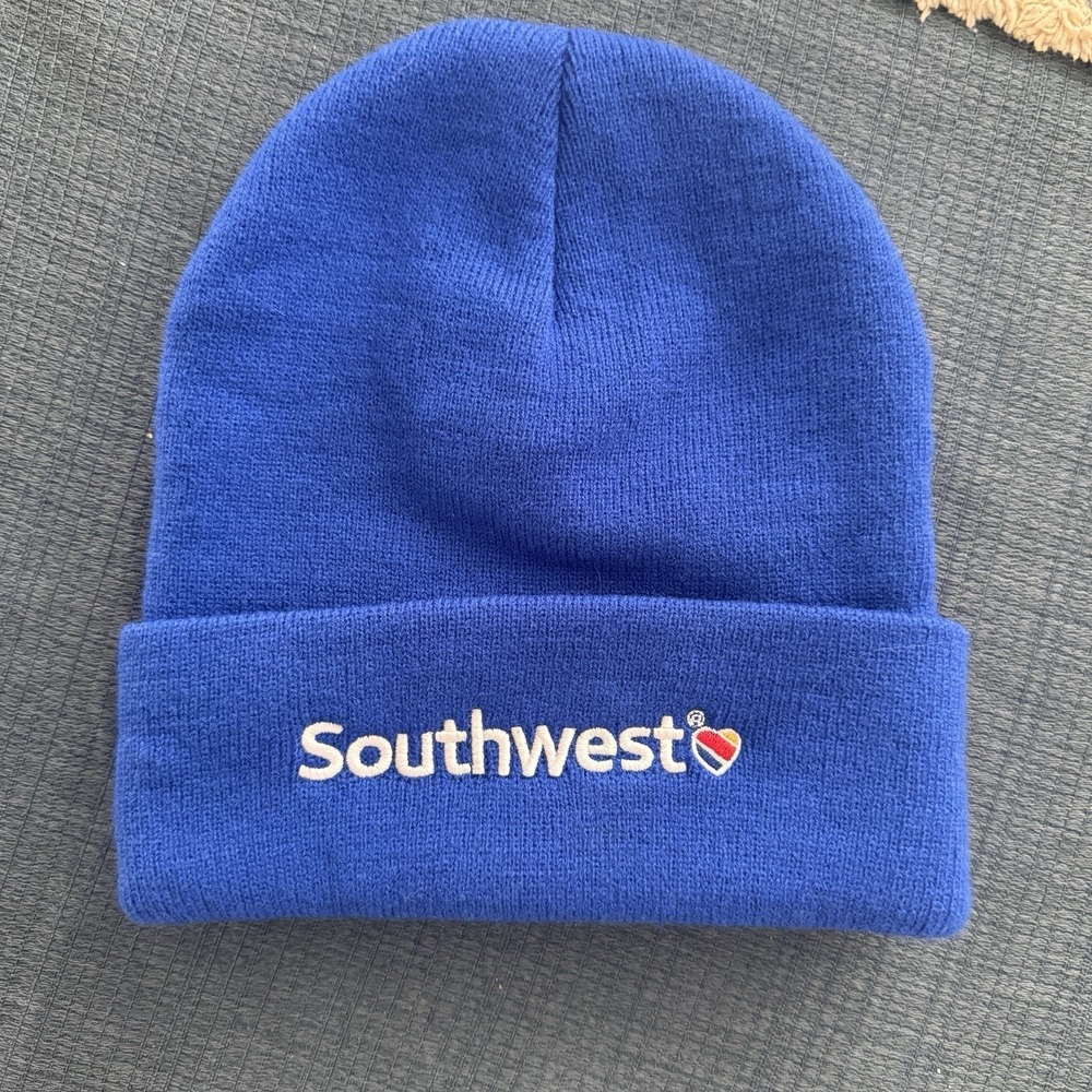 Southwest Airlines Winter Beanie Hat Blue One Size NEW